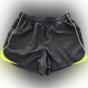 BCG Women’s Size Medium Gray/Lime Polyester Athletic Shorts w/Side Seam Pockets